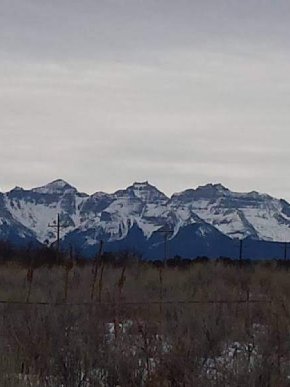 Scenic Snow-Capped Mountain Landscape Print - Blue and White